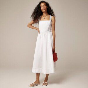 J. Crew Embroidered Apron Dress in White